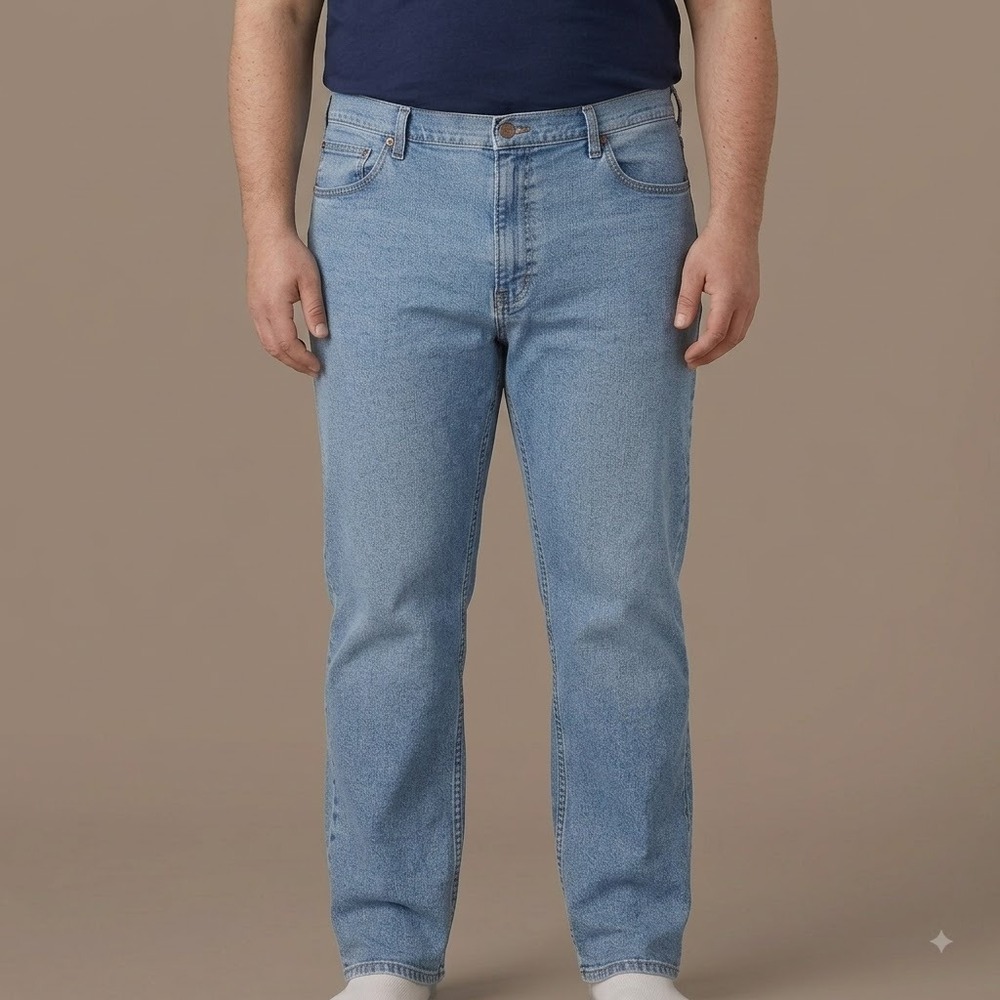 Wrangler Regular Fit Jeans Mens 44x29 Medium Wash Straight Leg Denim
